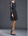 Vestido tul bordado negro