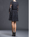 Vestido tul bordado negro