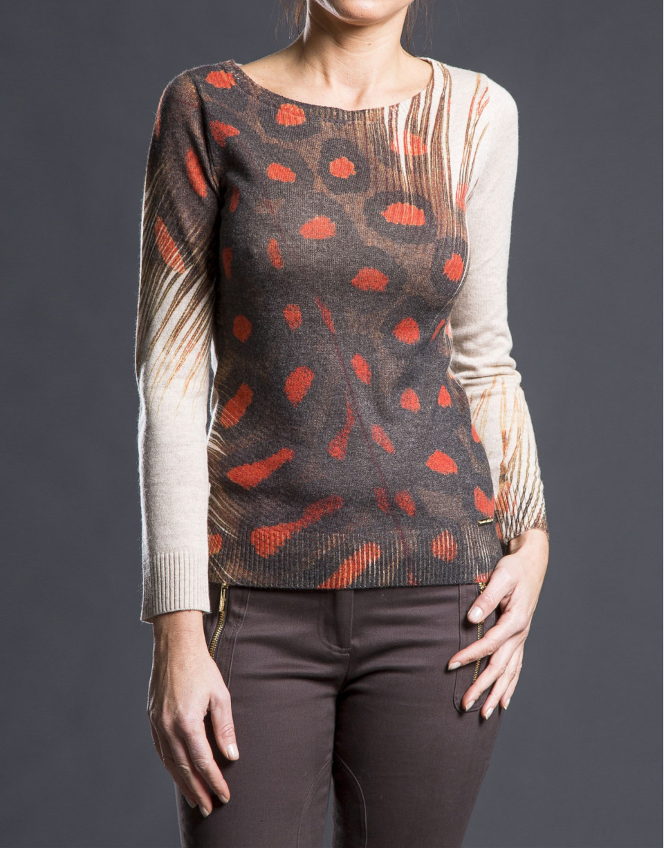 Beige fine jersey  print