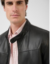 Black napa windbreaker with breast pockets