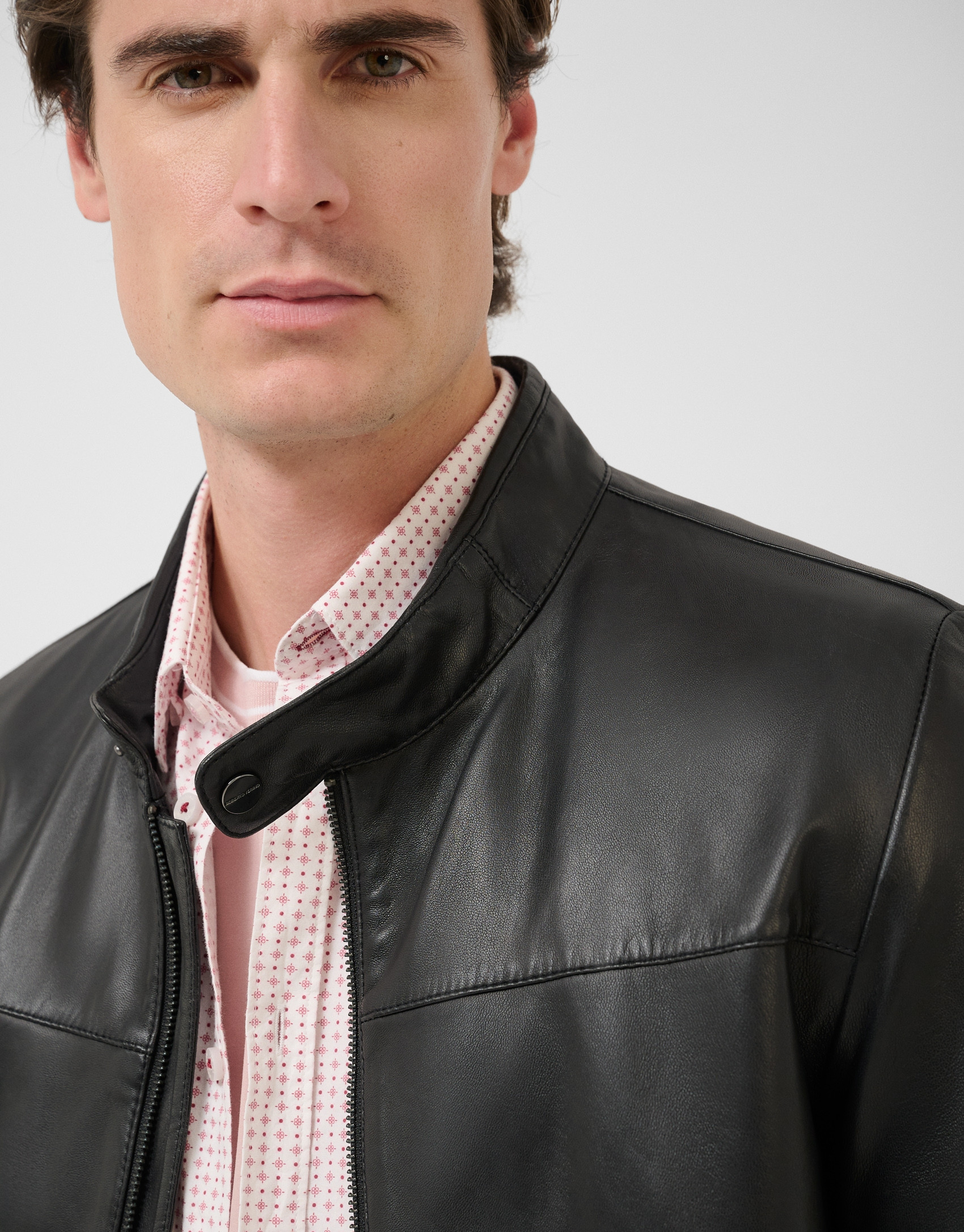 Black napa windbreaker with breast pockets