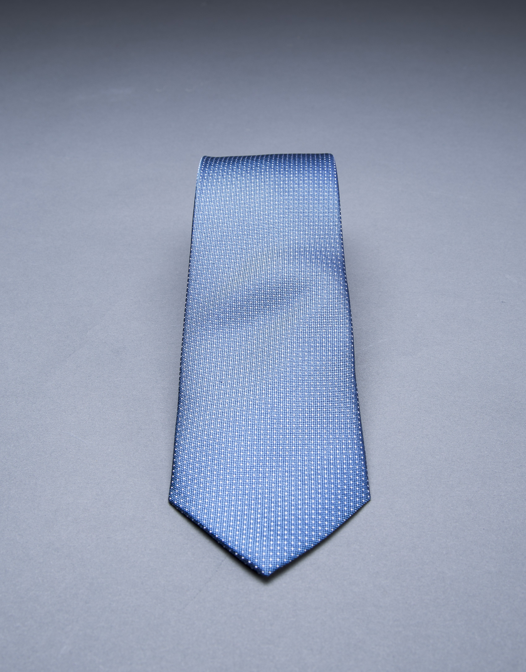 Corbata multipuntos plata azul