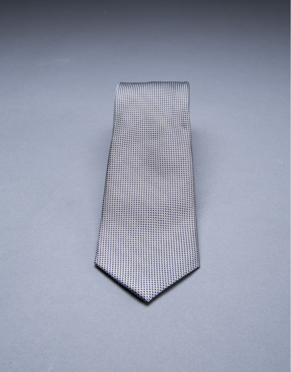 Corbata microdibujo blanco negro
