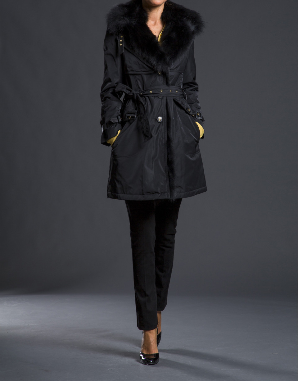 Fur trench coat