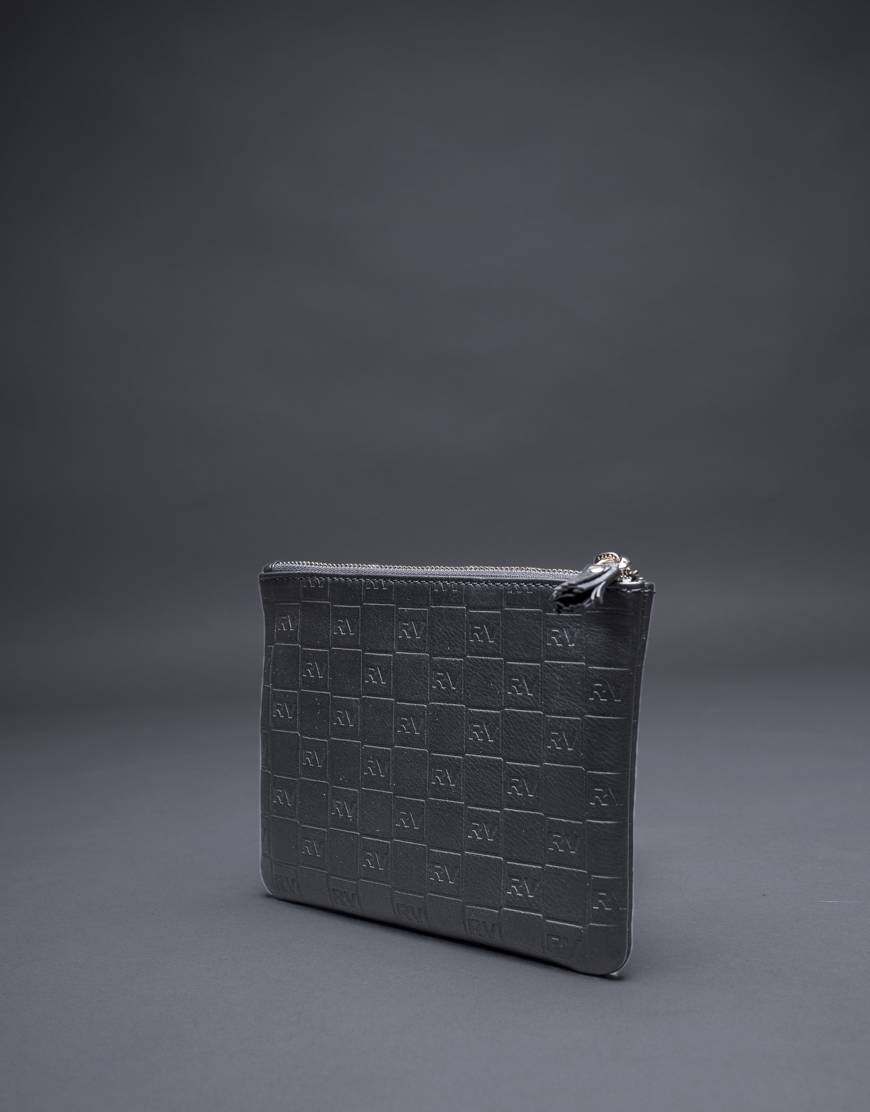 Black leather vanity case with embossed RV