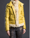 Mustard fur quilted jacket 
