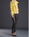 Mustard fur quilted jacket 