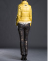 Mustard fur quilted jacket 