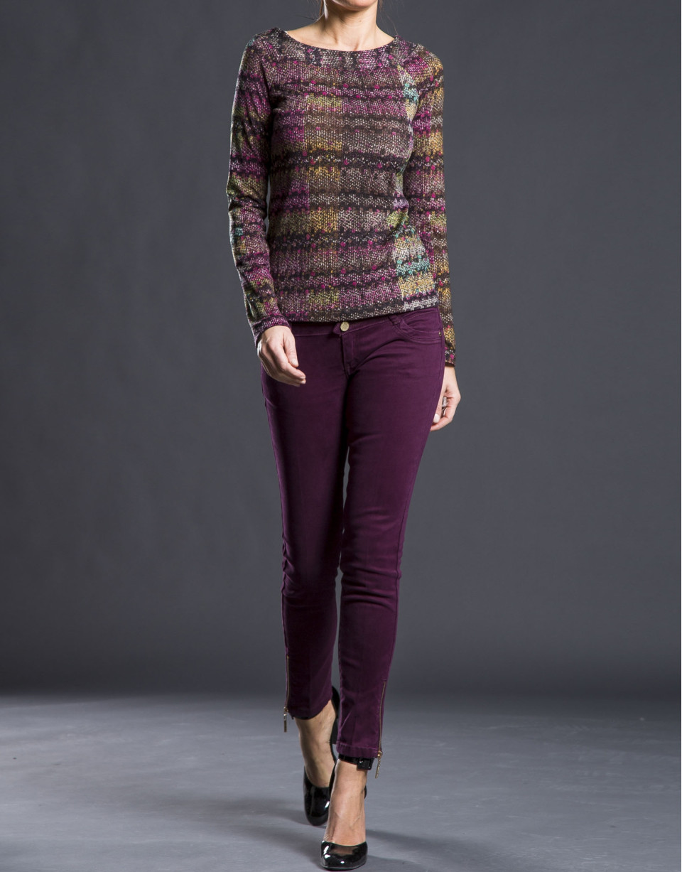 Maroon fantasy print top