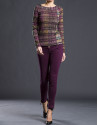 Maroon fantasy print top