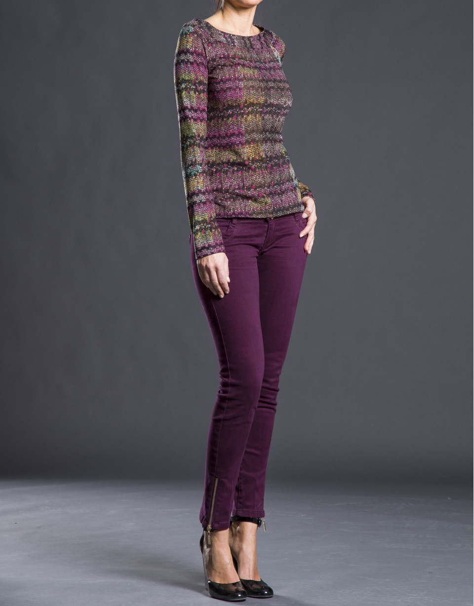 Maroon fantasy print top