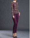 Maroon fantasy print top