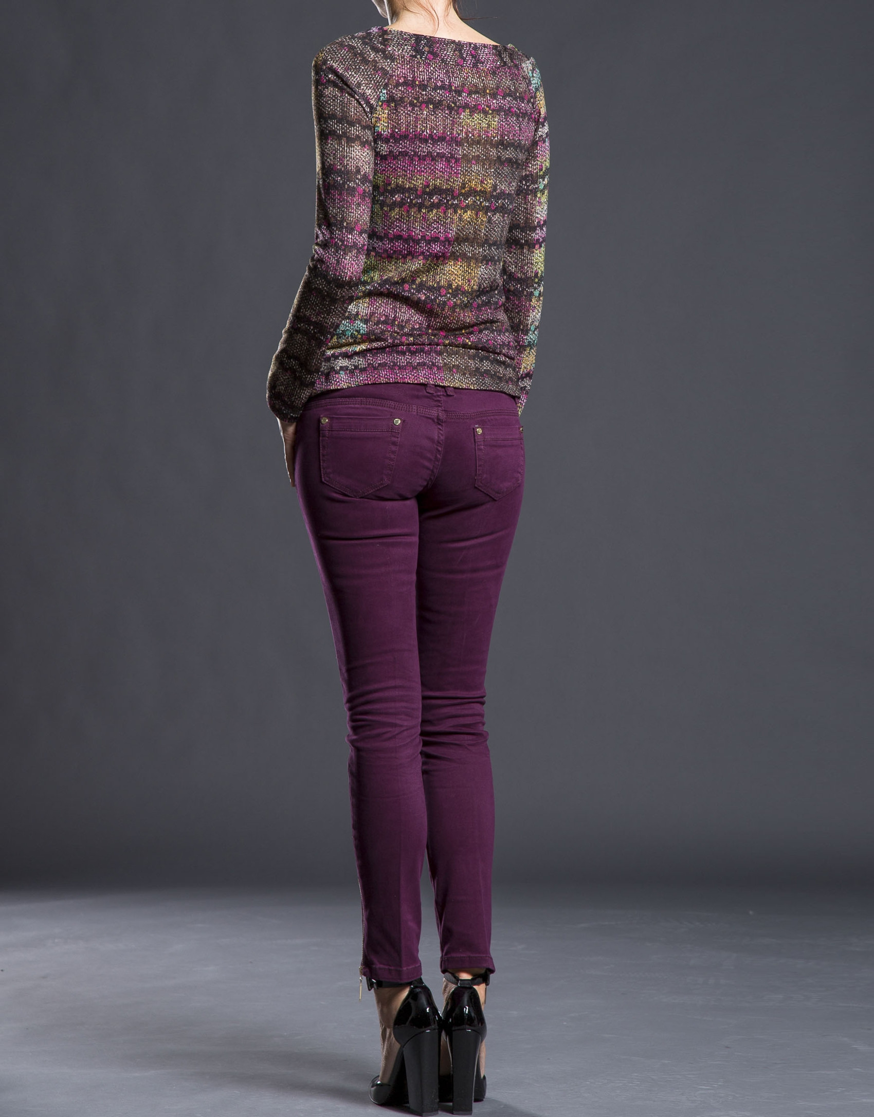 Maroon fantasy print top