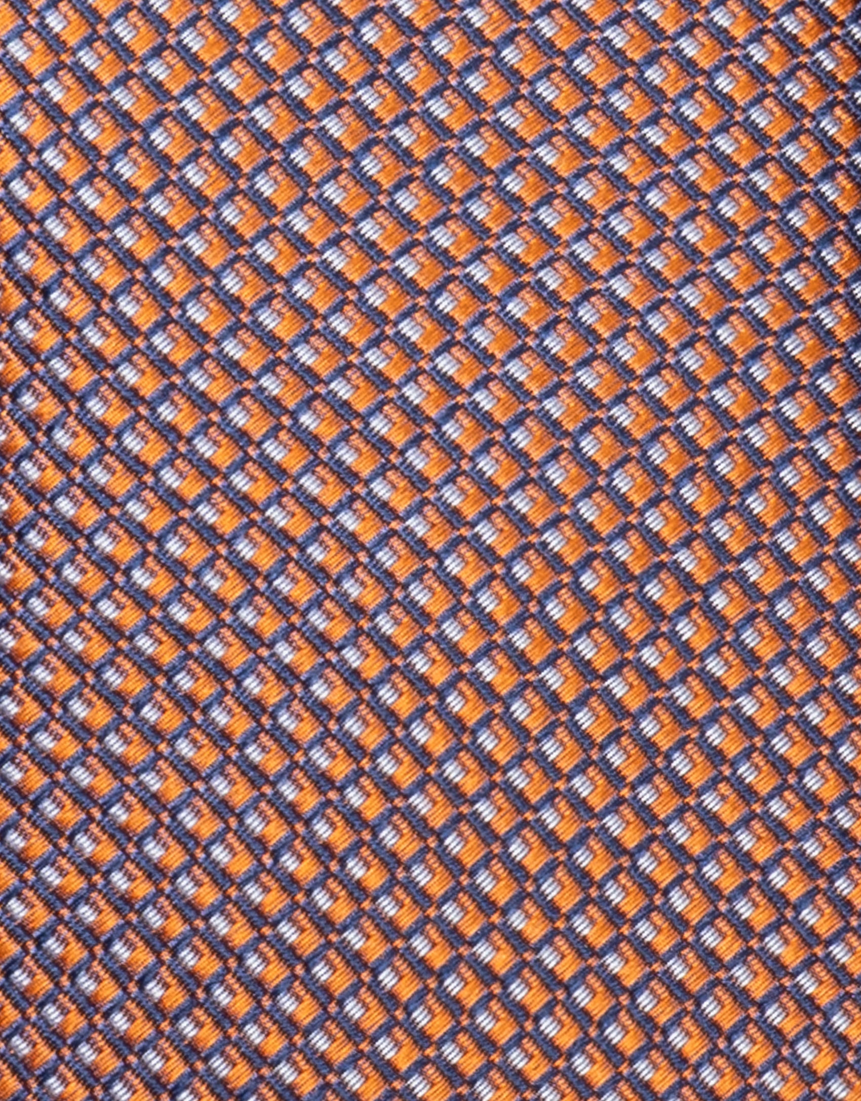 Corbata seda jacquard naranja, celeste y azul | Roberto Verino