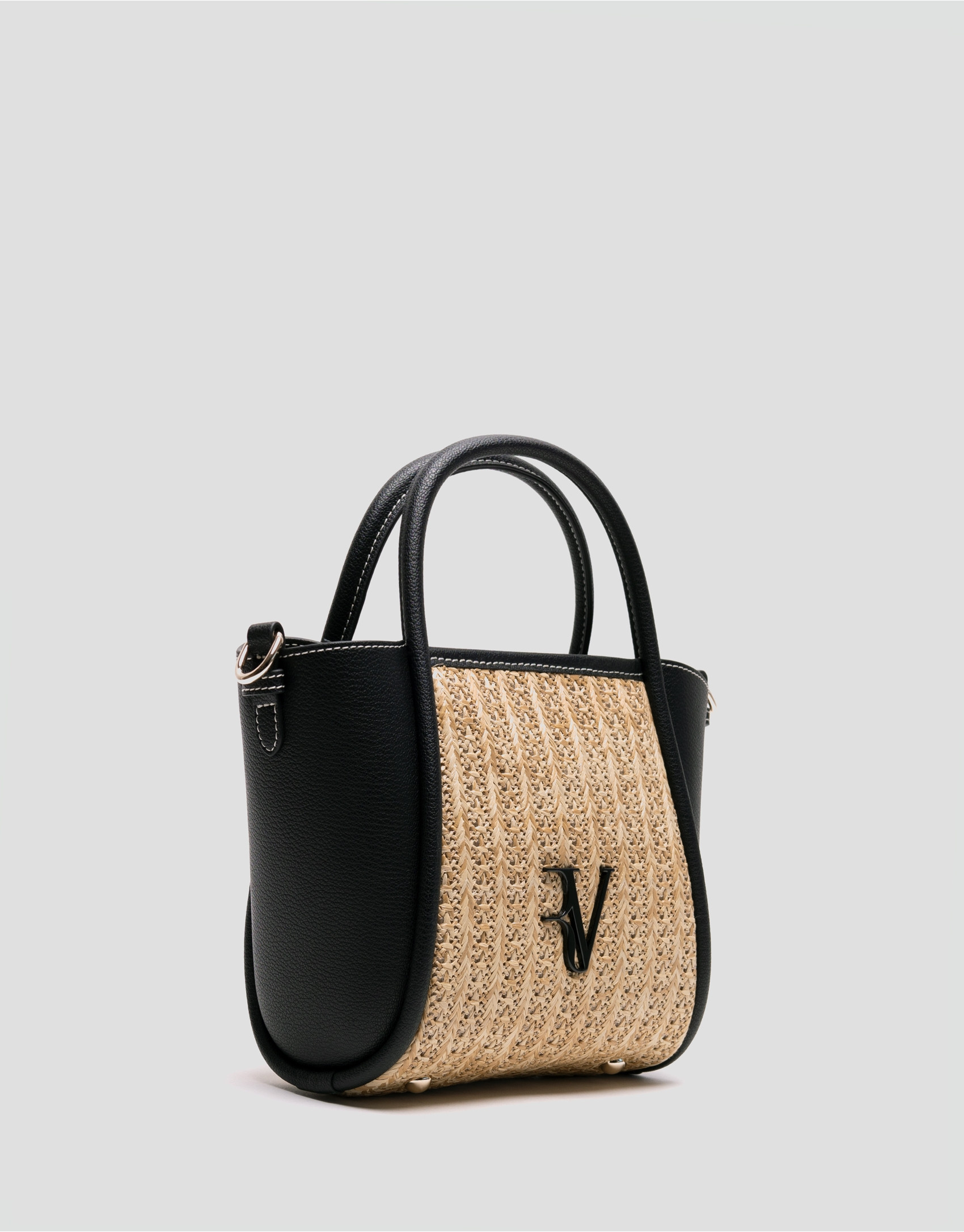 Beige and black Mini Louise shopping bag | Roberto Verino