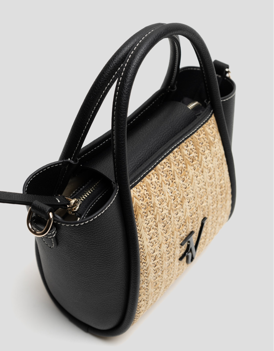 Beige and black Mini Louise shopping bag | Roberto Verino