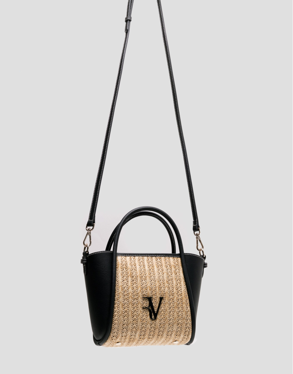 Beige and black Mini Louise shopping bag | Roberto Verino