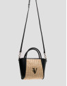 Beige and black Mini Louise shopping bag | Roberto Verino