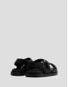 Sandalia masculina tiras piel color negro