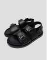 Men's black leather strappy sandals