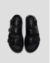 Sandalia masculina tiras piel color negro
