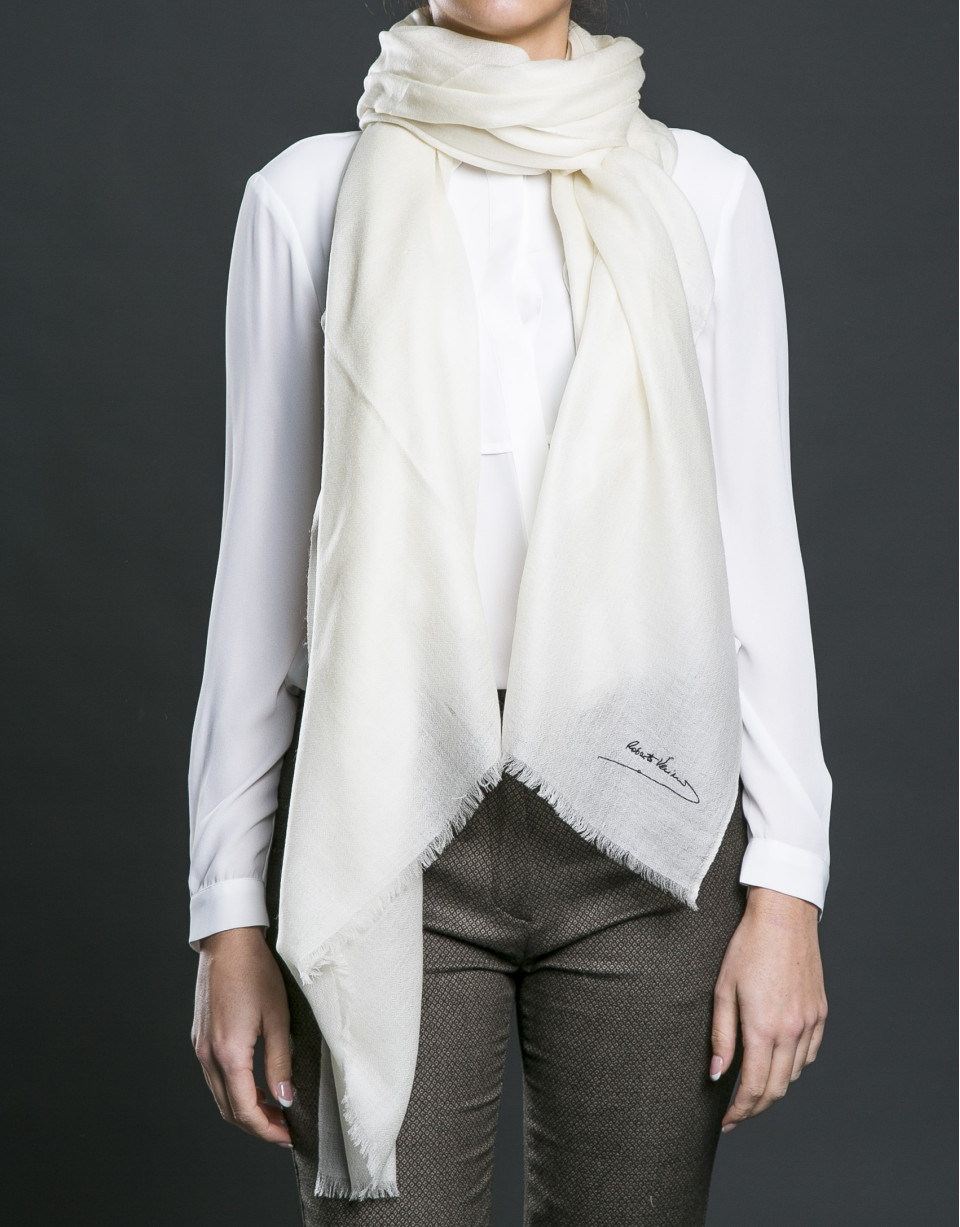 Plain white foulard 