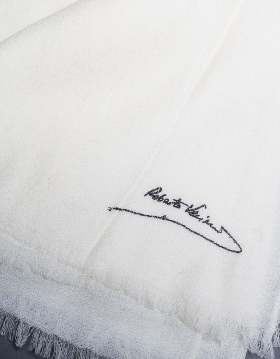 Plain white foulard 