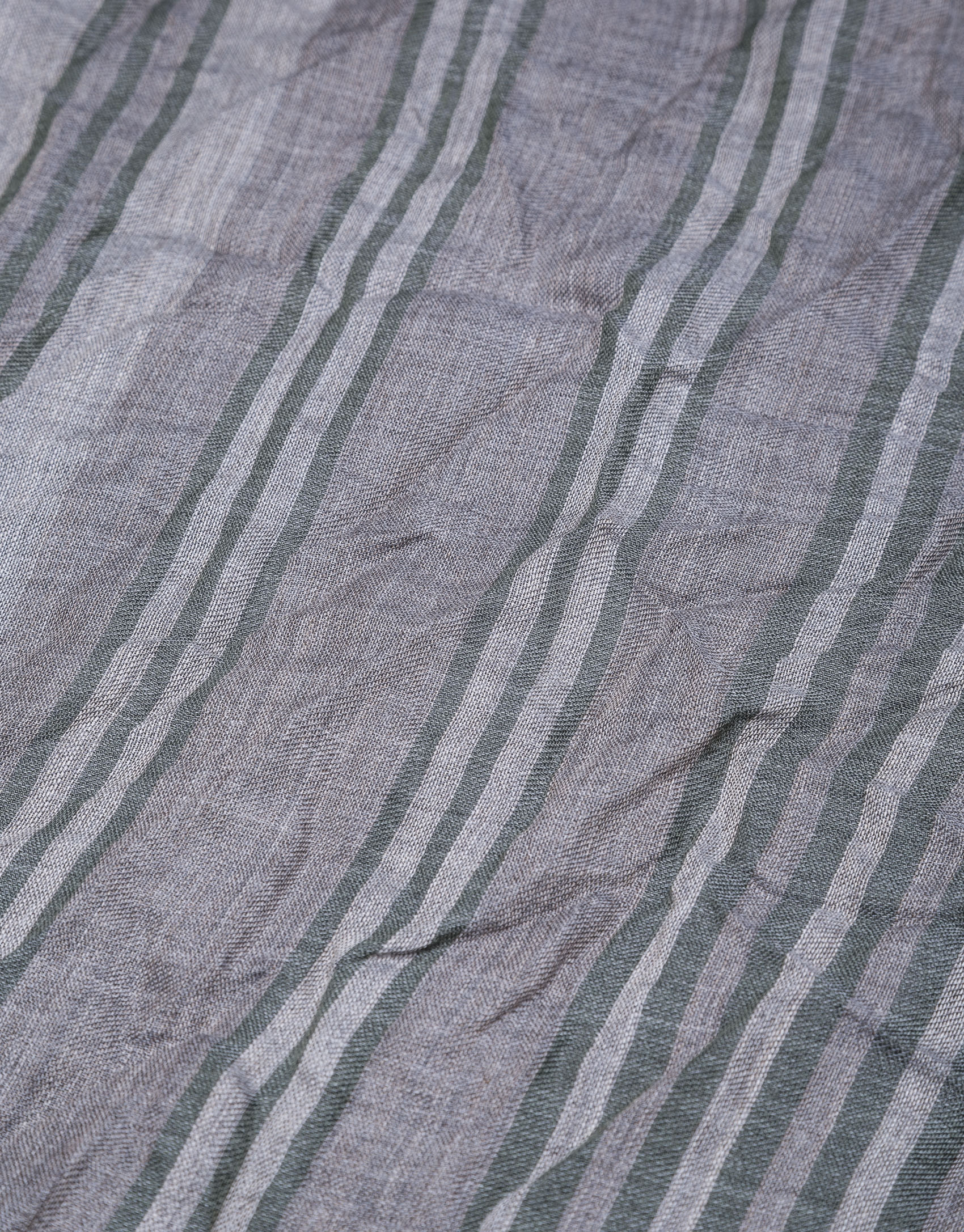 Grey scarf with green stripes