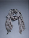 Grey scarf with green stripes