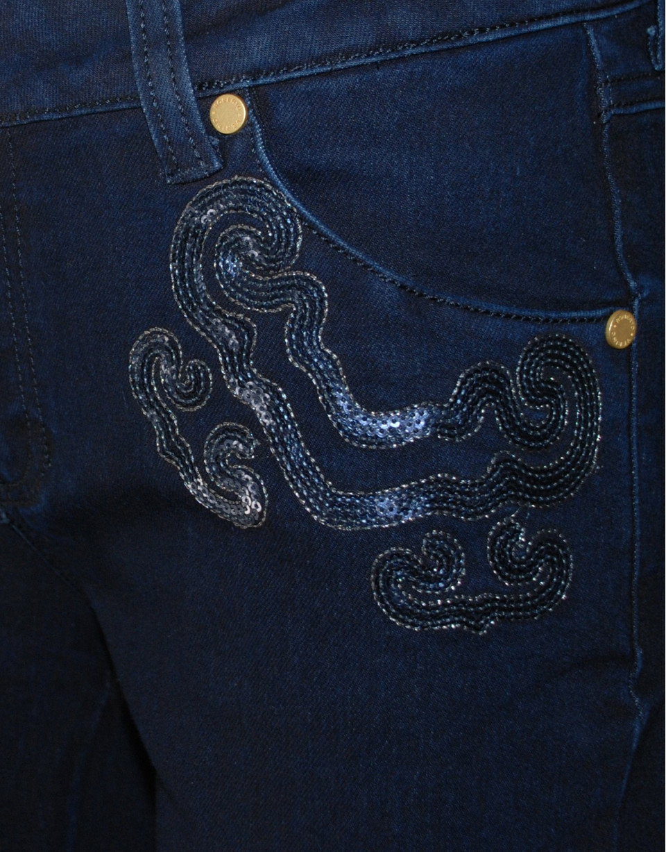  Tejano azul con apliques lentejuelas 
