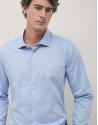 Camisa vestir regular sarga celeste - Hombre | Roberto Verino