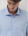 Camisa vestir regular sarga celeste - Hombre | Roberto Verino