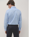 Camisa vestir regular sarga celeste - Hombre | Roberto Verino