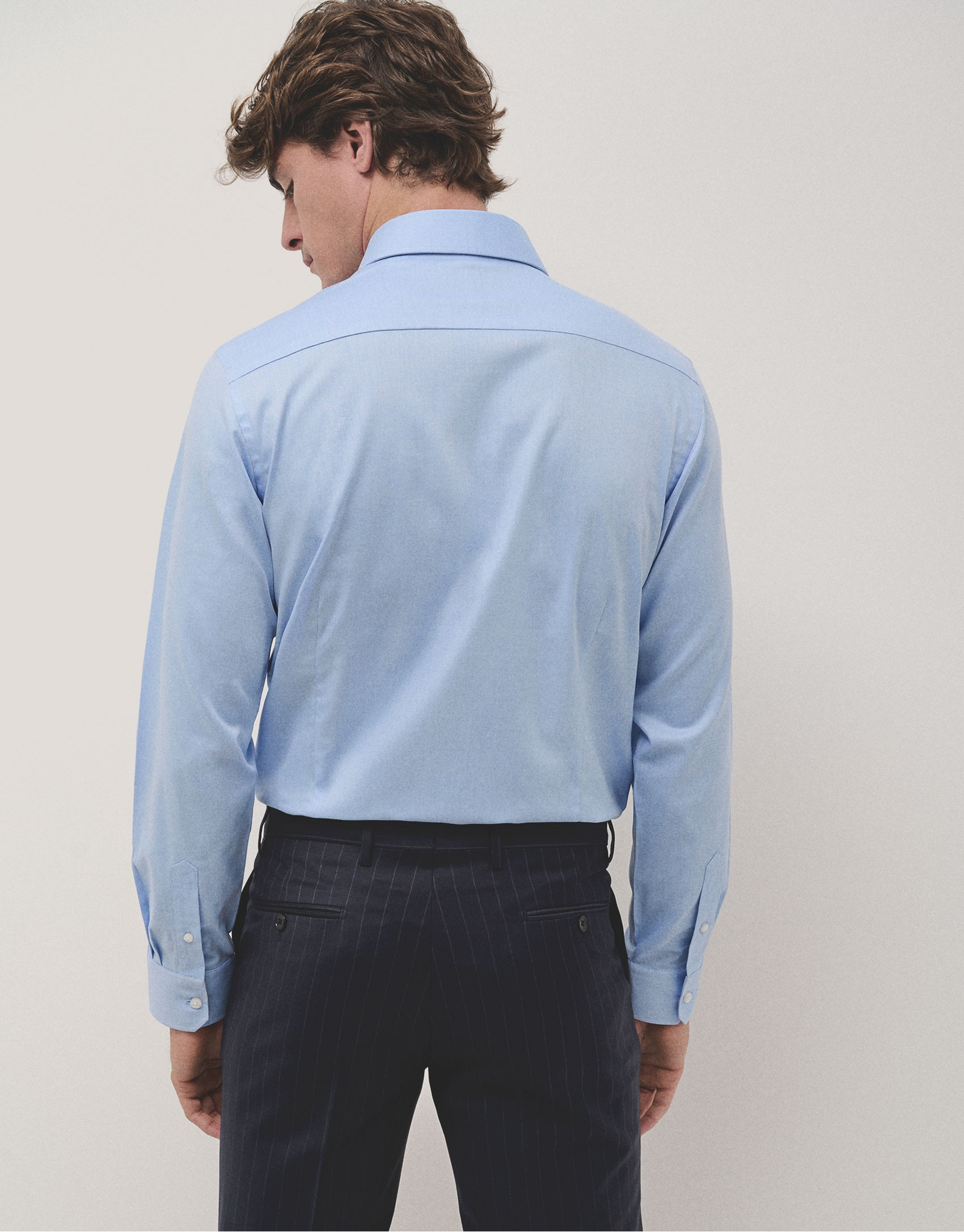 Camisa vestir regular sarga celeste - Hombre | Roberto Verino