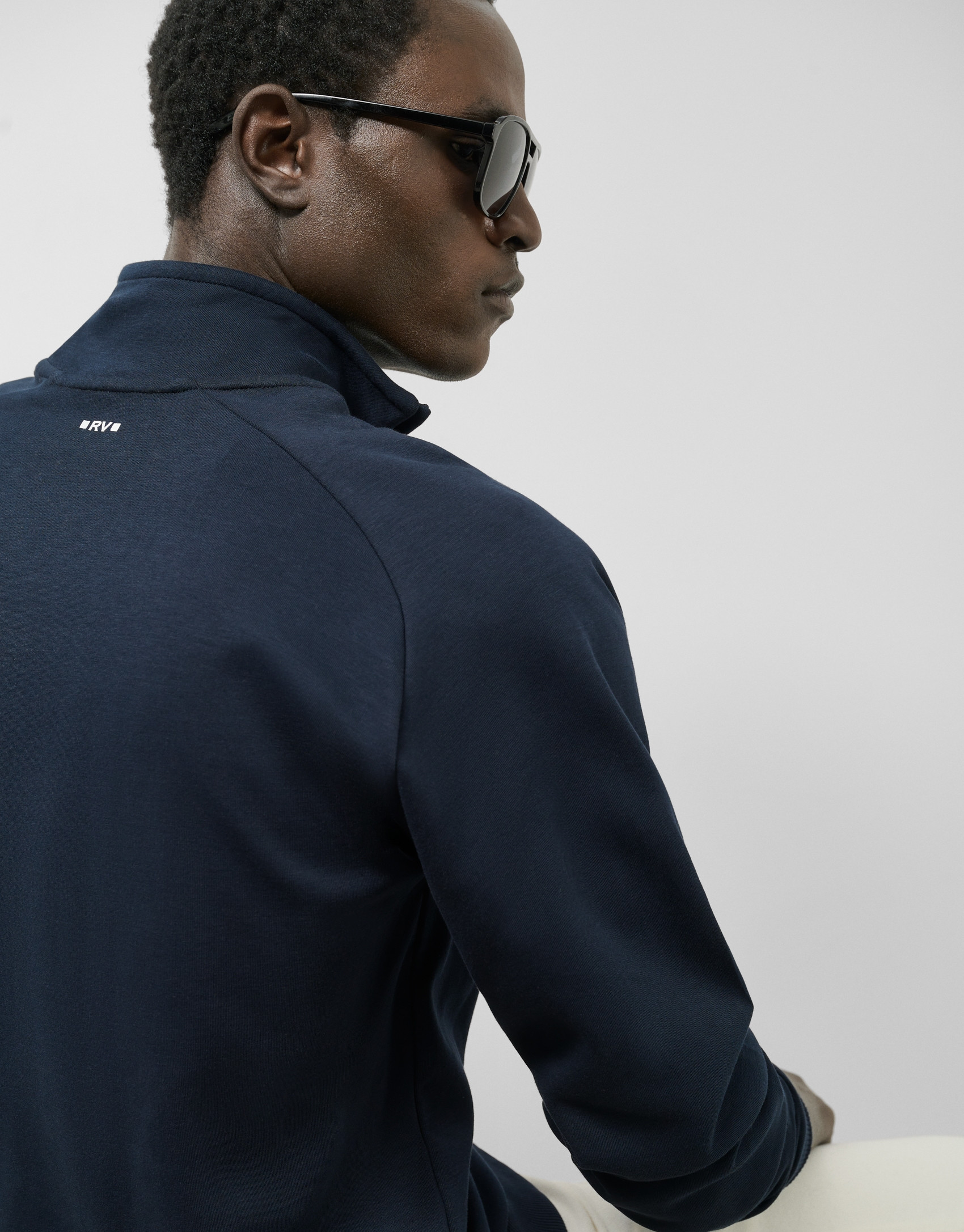 Navy half zip sweatshirt with logo - Gift Guide | Roberto Verino