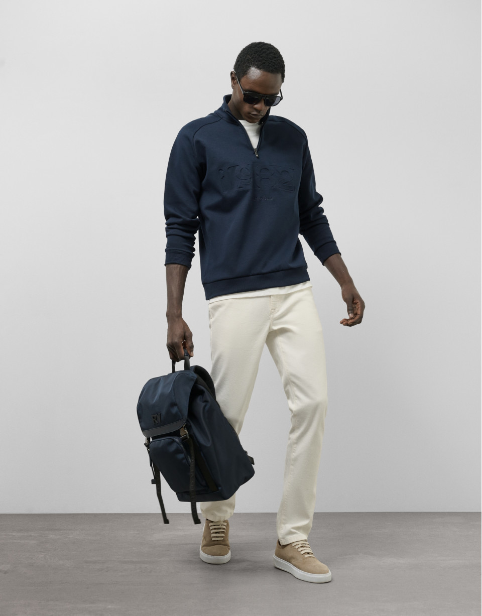 Navy half zip sweatshirt with logo - Gift Guide | Roberto Verino