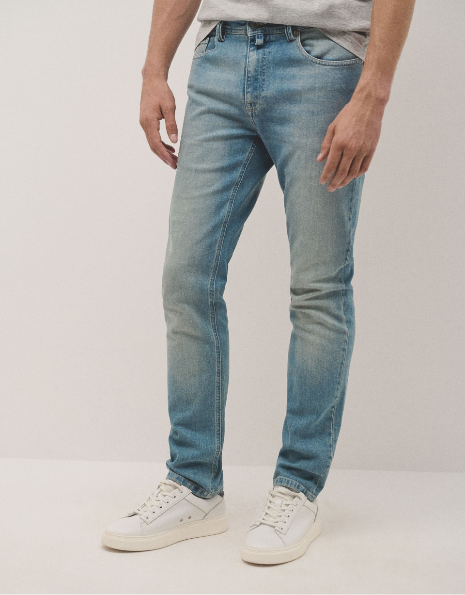 Light blue slim fit denim pants