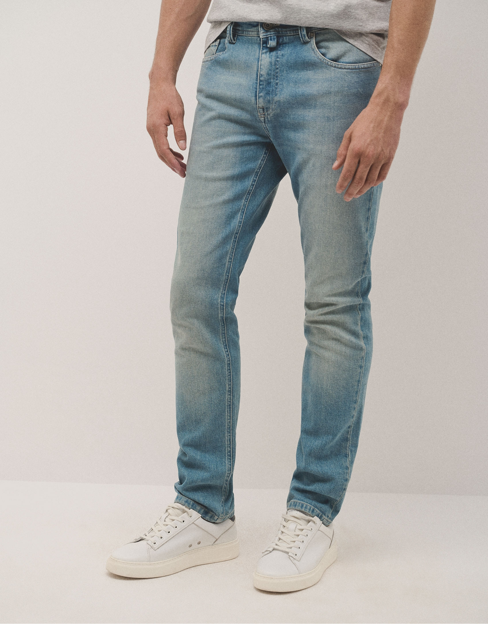 Light blue slim fit denim pants