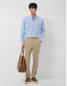 Camisa sport regular oxford celeste