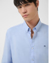 Camisa sport regular oxford celeste