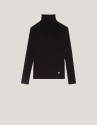 Jersey cuello subido canalé negro - Mujer | Roberto Verino