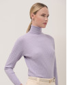 Lilac braided knitted jumper - Woman - AW2024 | Roberto Verino