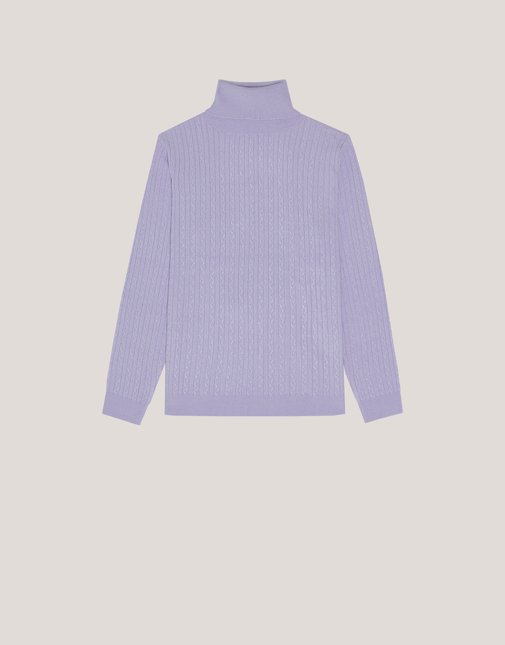 Lilac braided knitted jumper - Woman - AW2024 | Roberto Verino