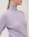 Lilac braided knitted jumper - Woman - AW2024 | Roberto Verino