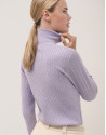 Lilac braided knitted jumper - Woman - AW2024 | Roberto Verino