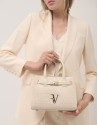 Bolso Satchel Mini Millie piel grabado coco beige