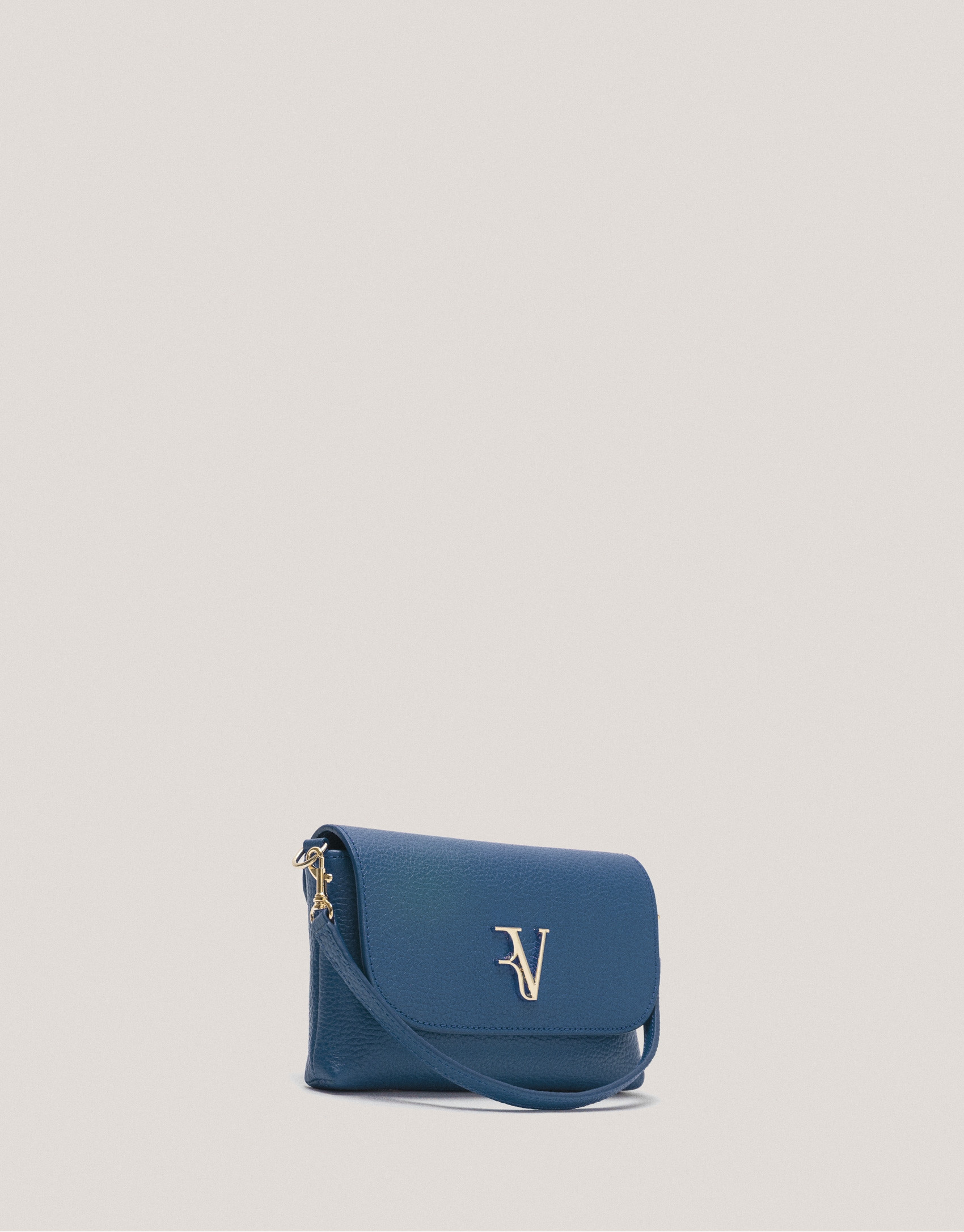 Bolso de mano Rita piel azul - Mujer - OI2024 | Roberto Verino