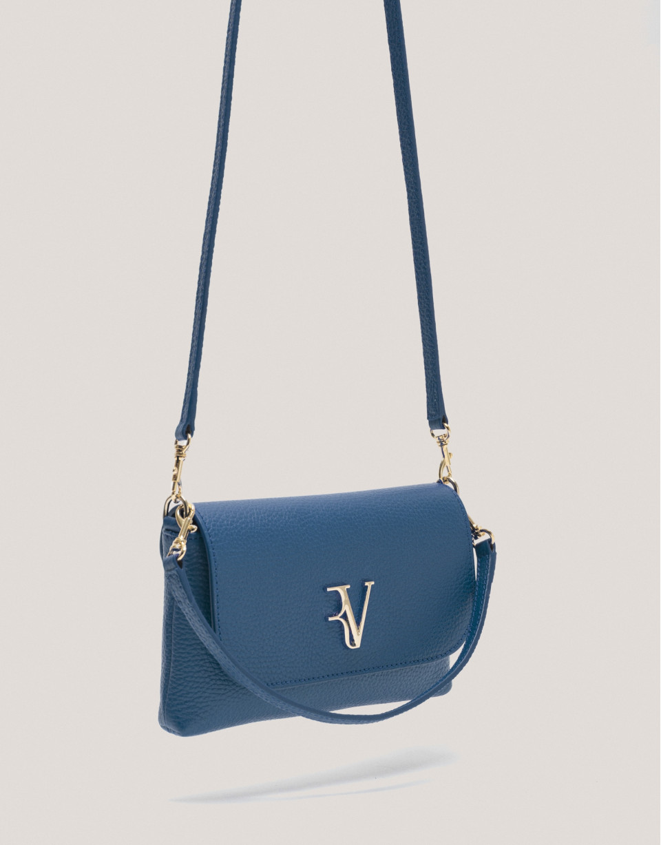 Blue leather Rita handbag - Woman - AW2024 | Roberto Verino