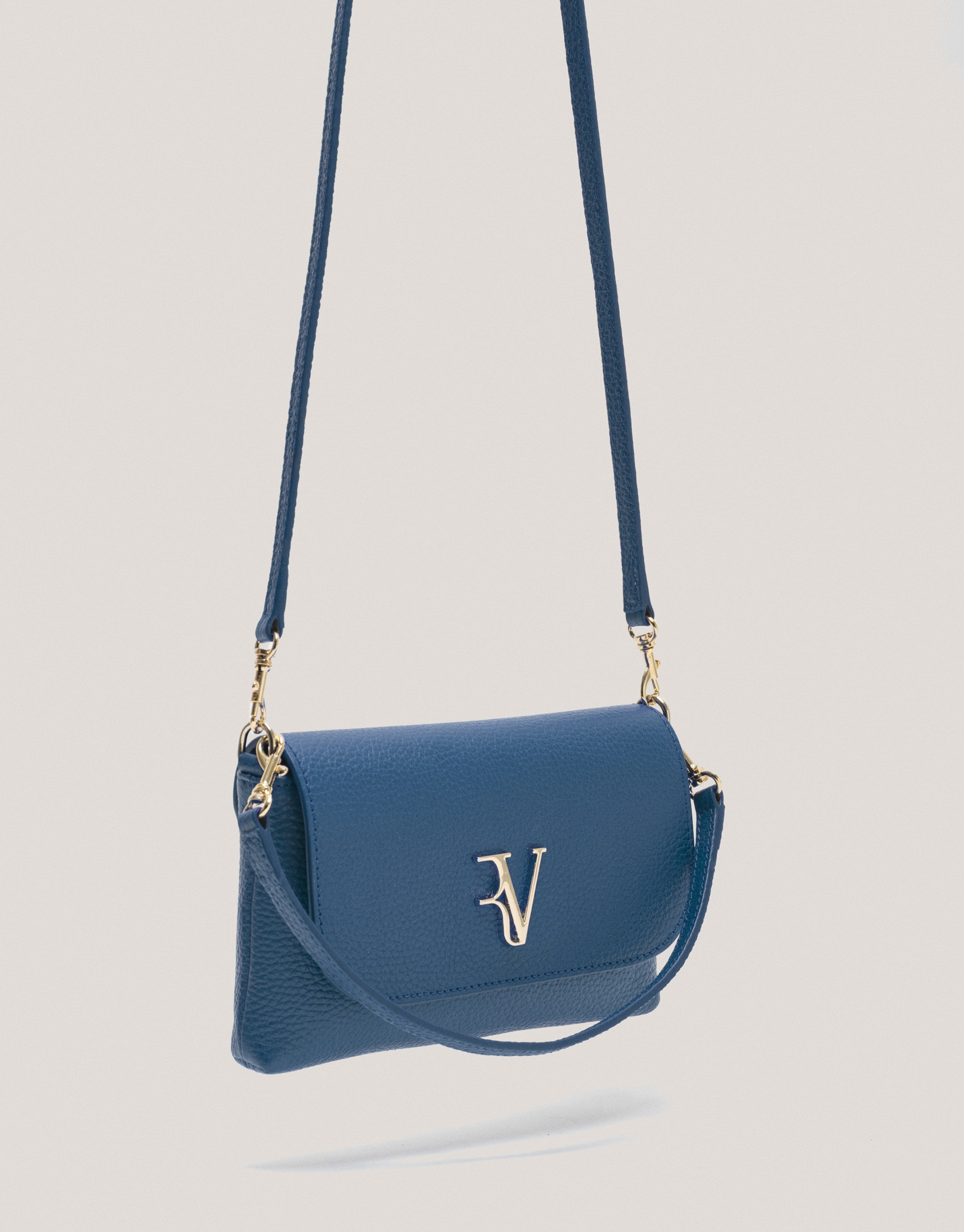 Bolso de mano Rita piel azul - Mujer - OI2024 | Roberto Verino