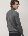 Jersey cuello cisne lana gris melange - Hombre | Roberto Verino